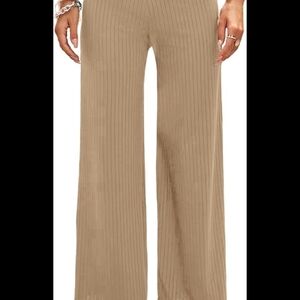 Women's Tan Wide-Leg Pants
